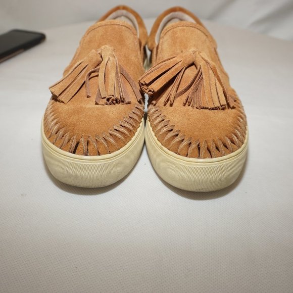 J/Slides Aztec Suede Tassel Platform Loafers Sneakers Caramel Brown 7 - Picture 3 of 7